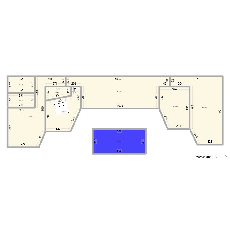 NOUVELLE 1. Plan de 9 pièces et 202 m2