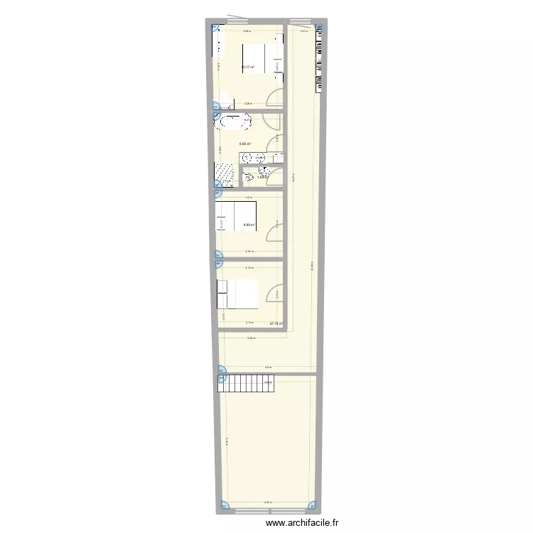 &Eacute;tage z. Plan de 5  et 102 m²