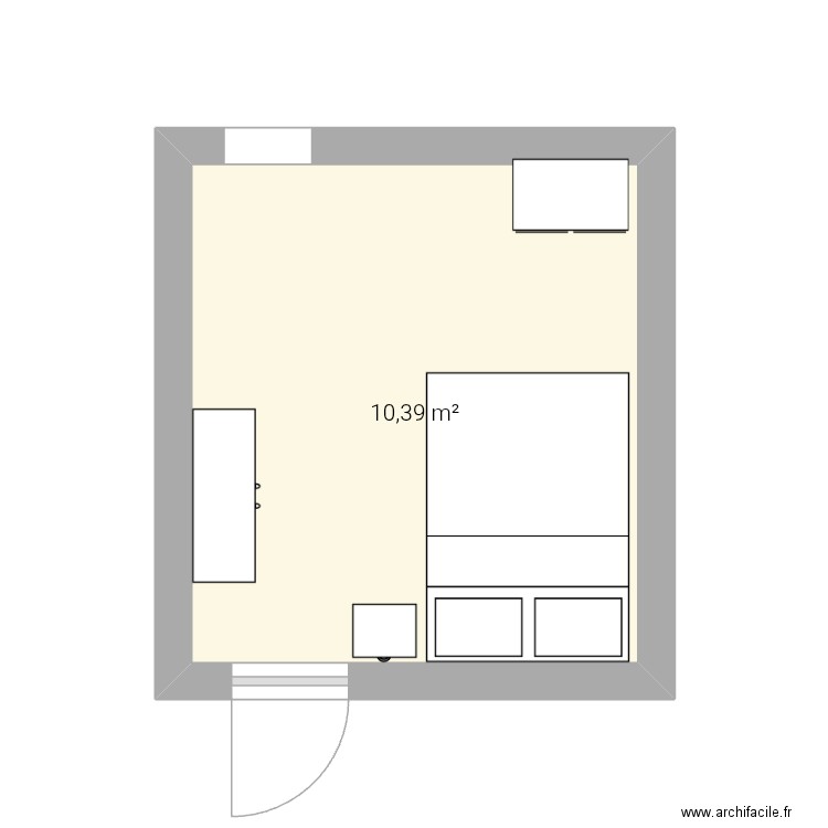 Arthur. Plan de 1 pièce et 10 m2