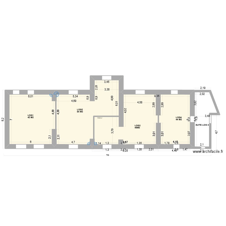 RDC SOUDAN PROJET. Plan de 1 pièce et 177 m2