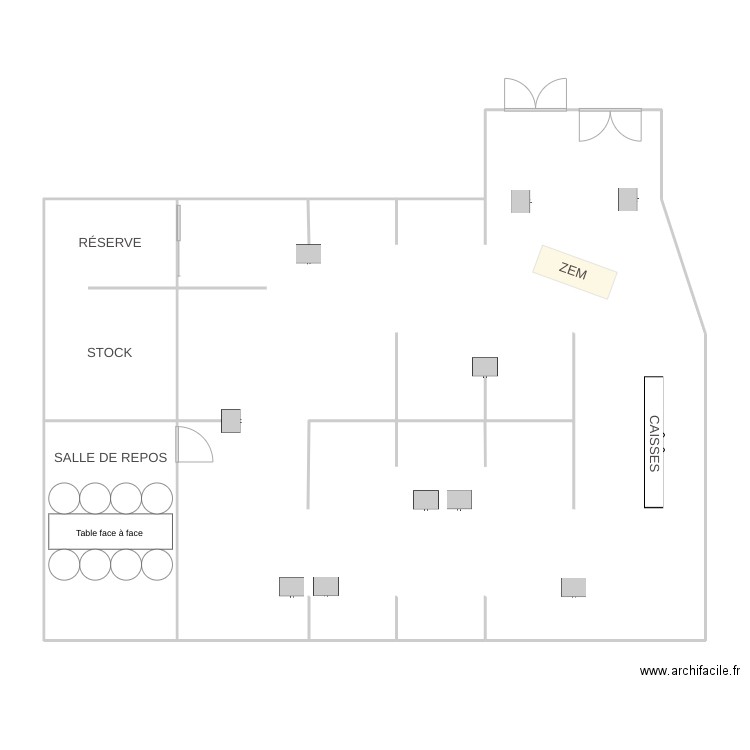 Magasin Fnac Troyes. Plan de 3 pièces et 155 m2