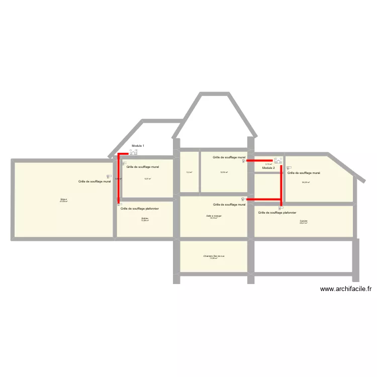Montsoreau Clim 1. Plan de 11  et 173 m²