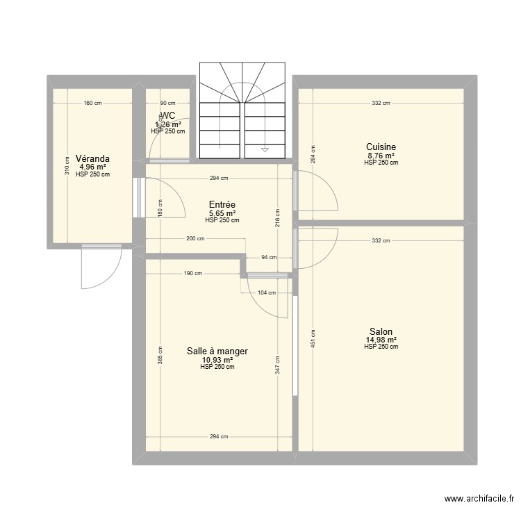 plan VALENTINI. Plan de 6 pièces et 47 m2