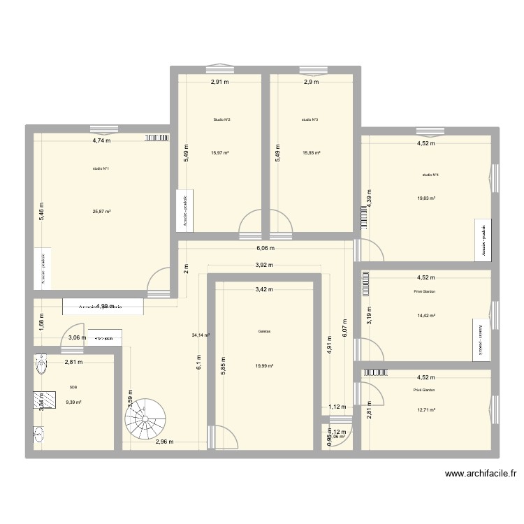 2&egrave;me-travaille Anne Lise. Plan de 0 pièce et 0 m2
