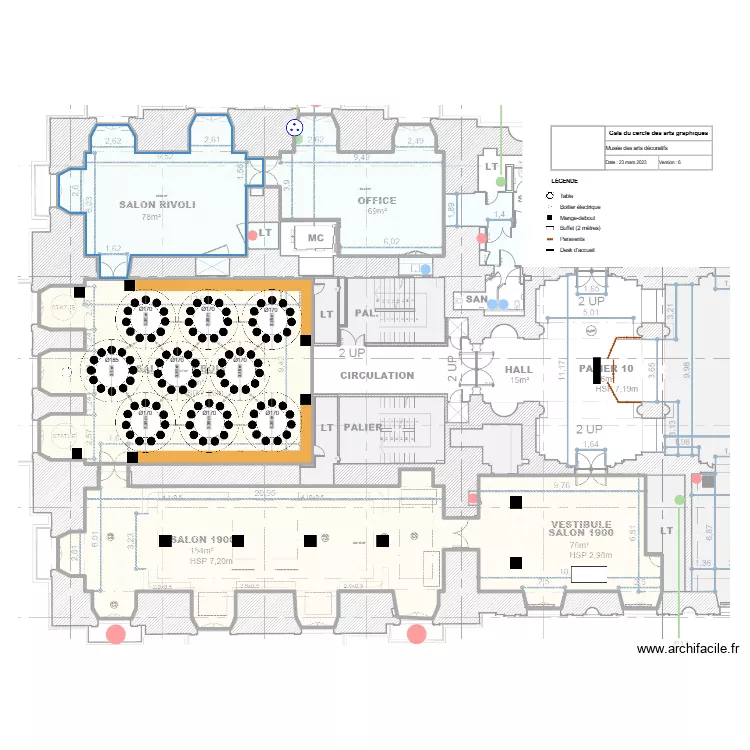 Musée des arts déco - Gala cercle arts graphiques. Plan de Musée des arts déco - Gala cercle arts graphiques. Plan de