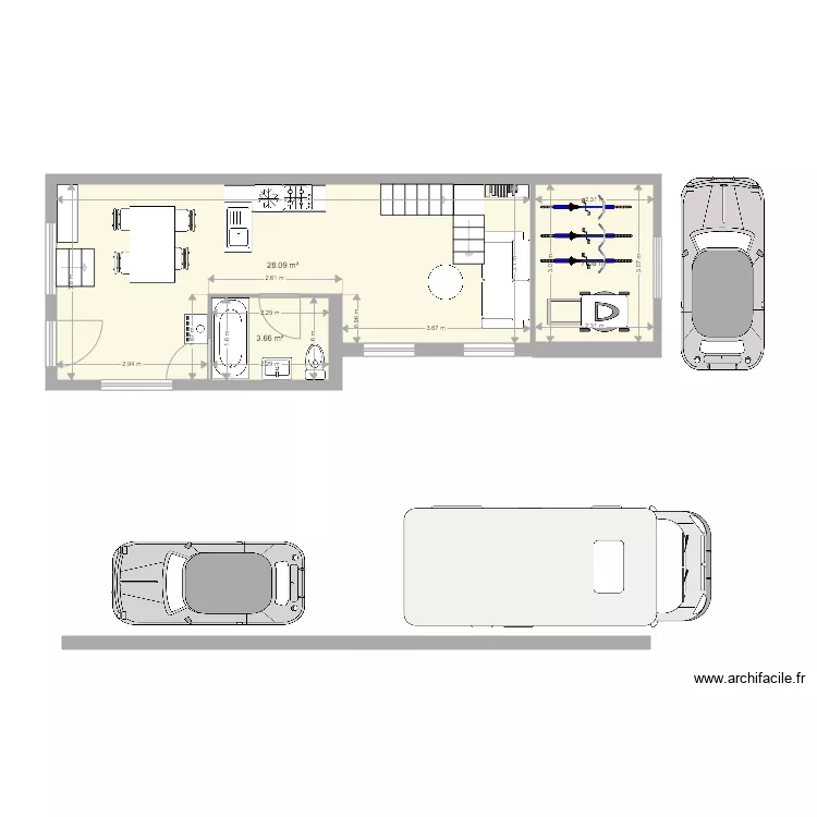 Maison Bleu 5. Plan de 