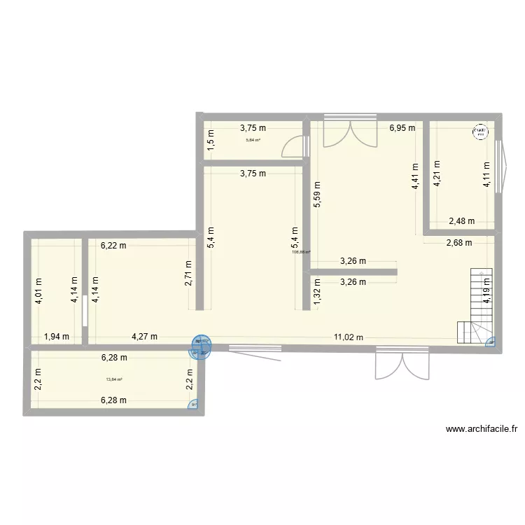 MAISON PEYPIN RDC. Plan de 3  et 126 m²