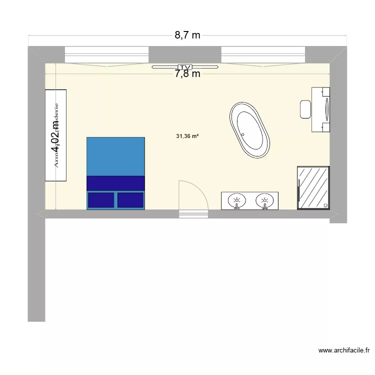 CHAMBRE SORENDAL. Plan de 