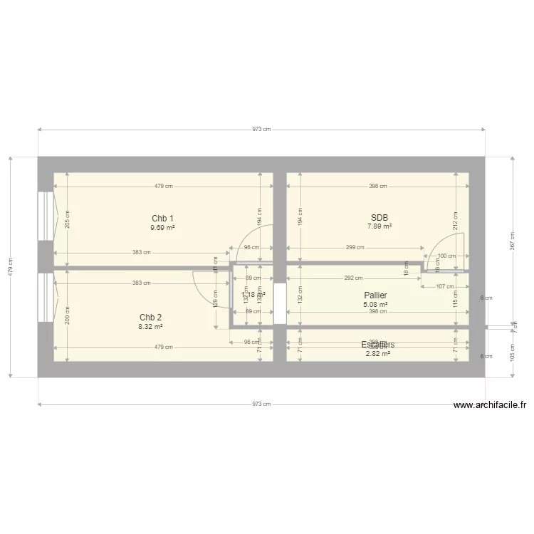 LEBLON projet 1. Plan de 6  et 35 m²