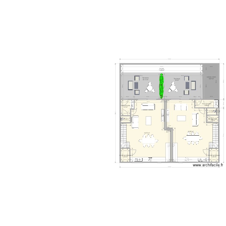 WOO. Plan de 15 pièces et 177 m2