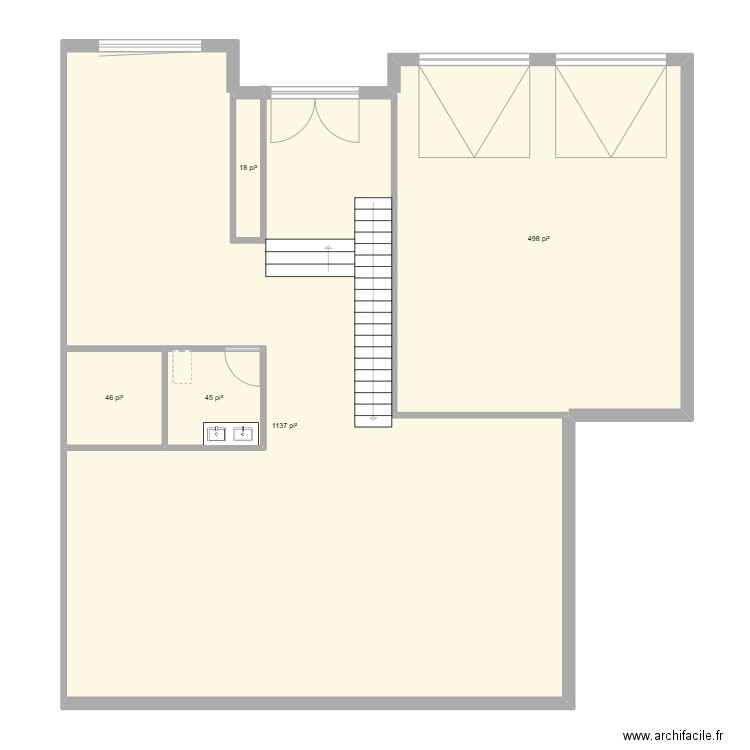 RDC 496 Samson. Plan de 5 pièces et 162 m2