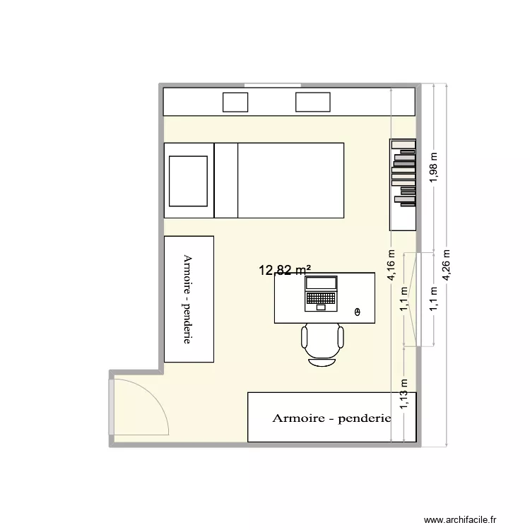 Schwandorferstra&szlig;e 4 Chambre nord. Plan de 