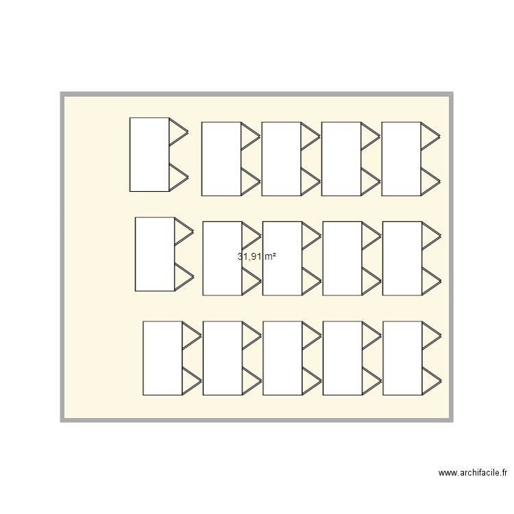 Salle de classe 1. Plan de 1 pièce et 32 m2