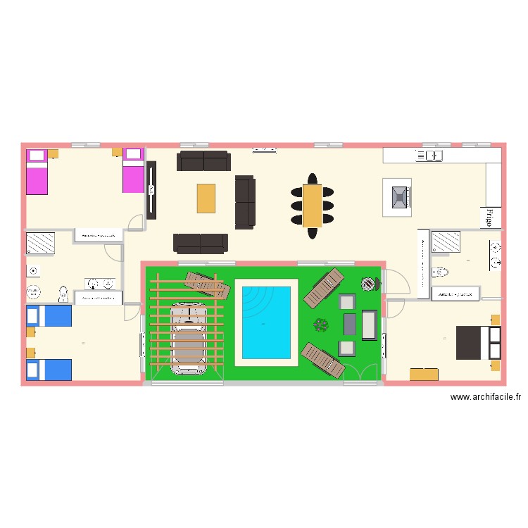 plan maison hammamet. Plan de 6 pièces et 186 m2