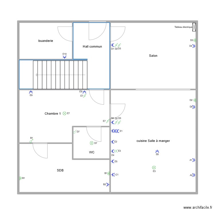 mont sur marchienne appartement 1. Plan de 7 pièces et 88 m2