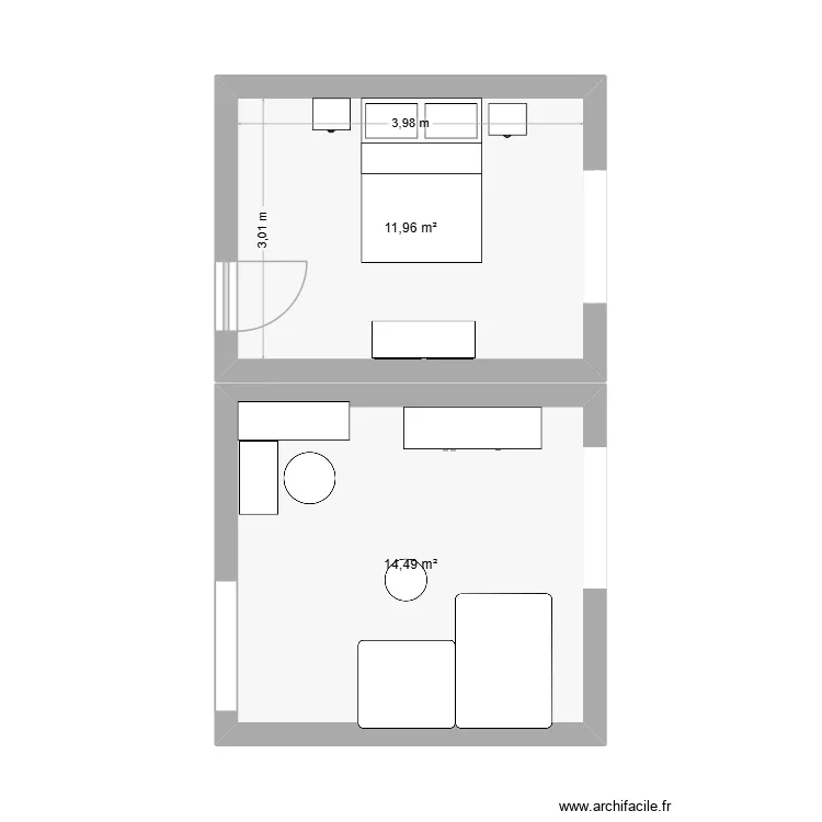 Bandol. Plan de 2  et 26 m²