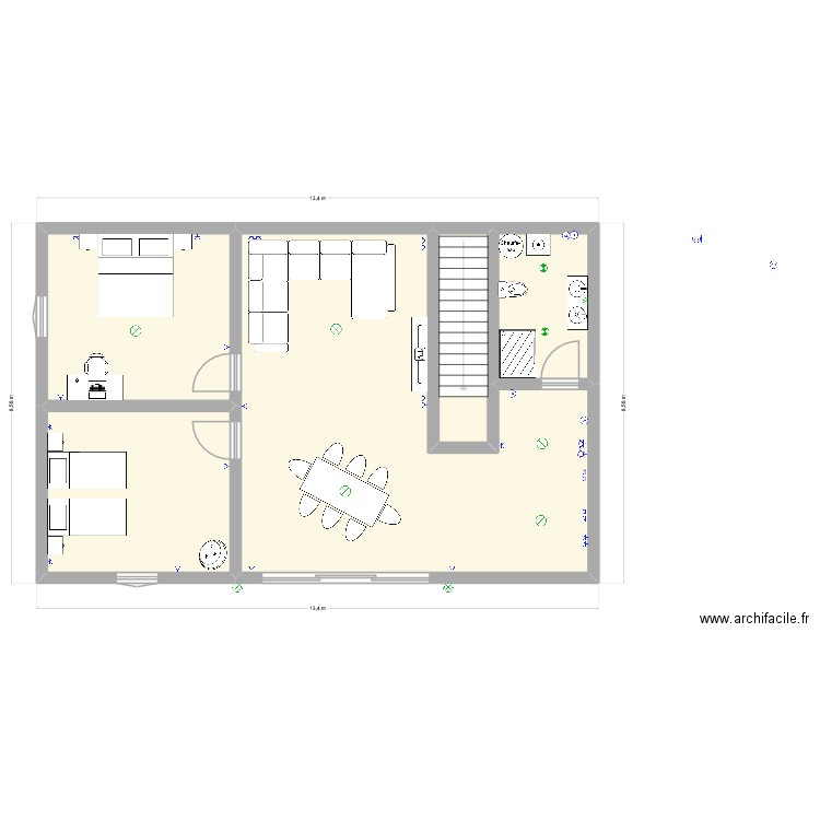 VILEMOT LECLERCQ. Plan de 5 pièces et 98 m2