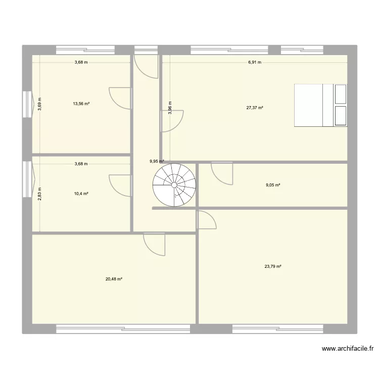 andre. Plan de 8  et 114 m²