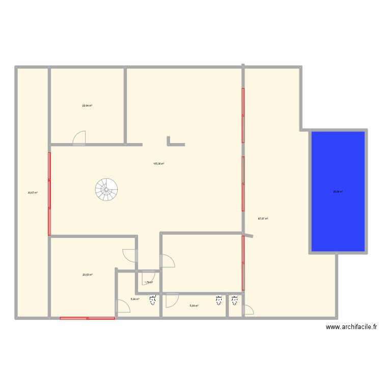 plam de petit. Plan de 9 pièces et 307 m2