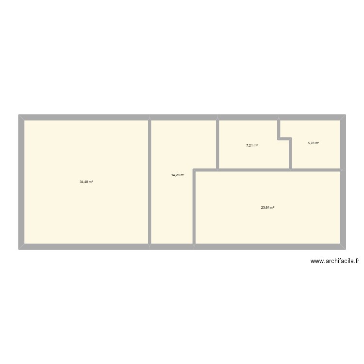 RDC_cherveux_modif1. Plan de 5 pièces et 85 m2