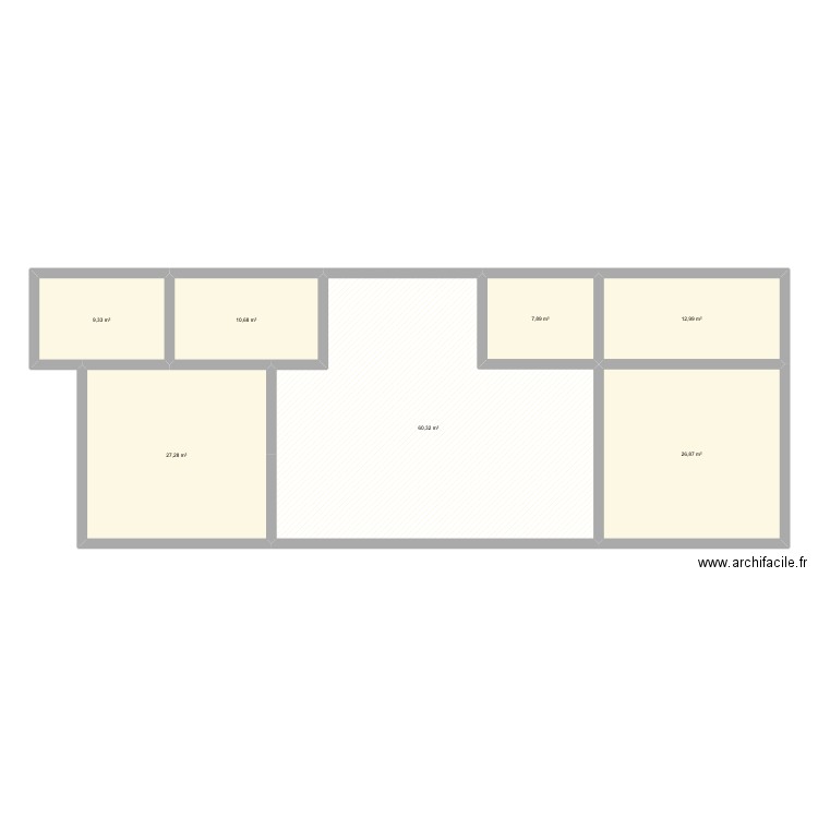 Bray. Plan de 7 pièces et 155 m2