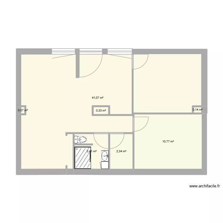 boucicaut. Plan de 7  et 58 m²