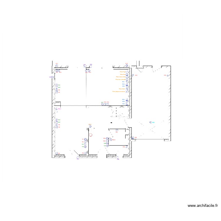 Plan prise+RJ45 RDCH. Plan de 0 pièce et 0 m2
