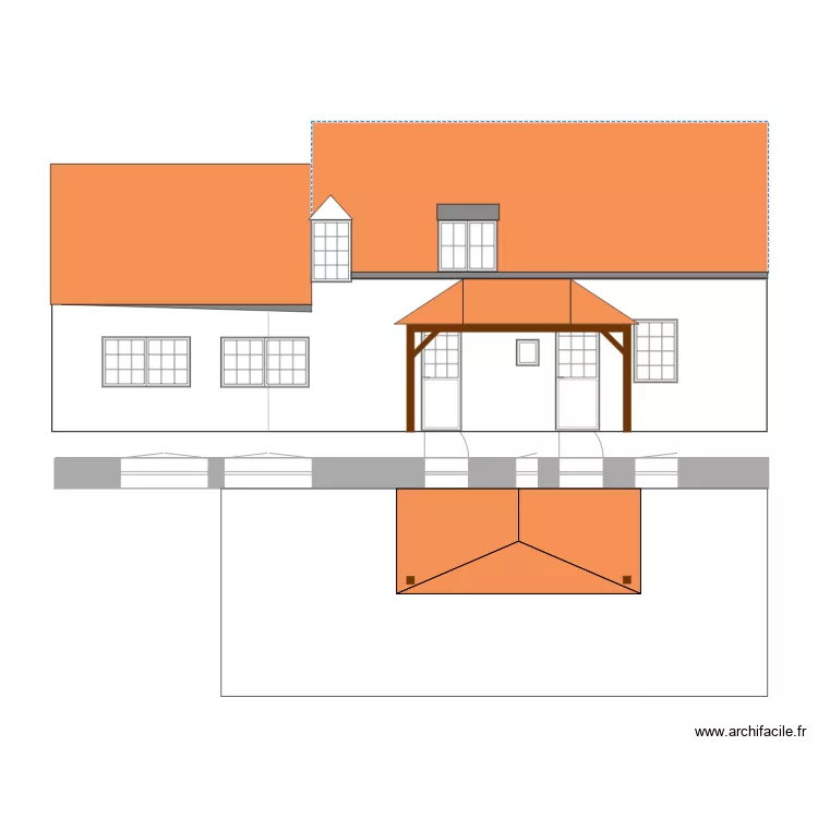 Fa&ccedil;ade pergo. Plan de 