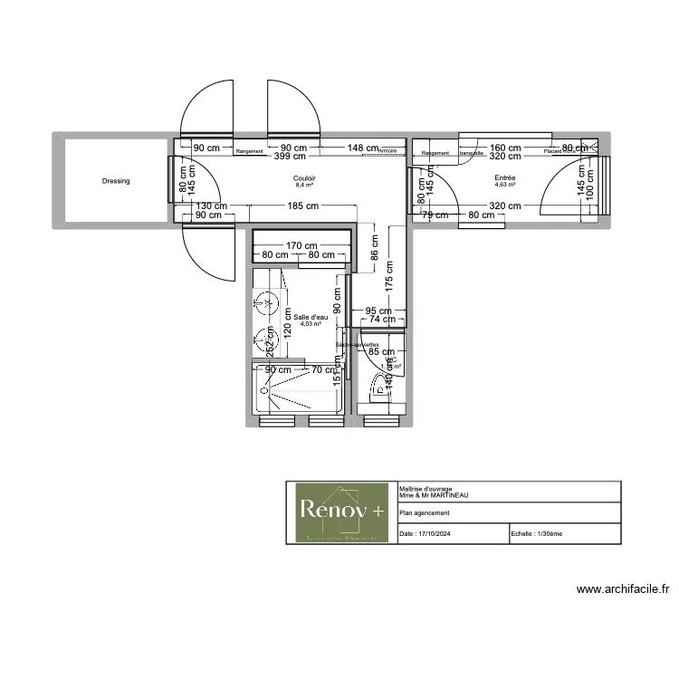 Projet Carm&eacute;lites agencement. Plan de 