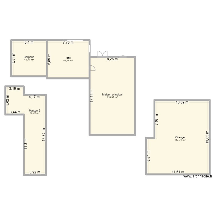 Vue d'ensemble. Plan de 5 pièces et 436 m2