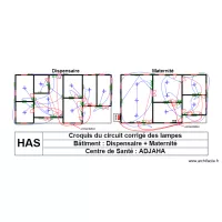 CROQUIS CIRCUIT CORRIGE  DES LAMPES DISPENSAIRE MATERNITE CS ADJAHA