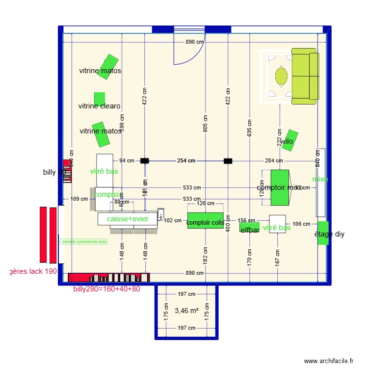 coutras2. Plan de 2 pièces et 78 m2