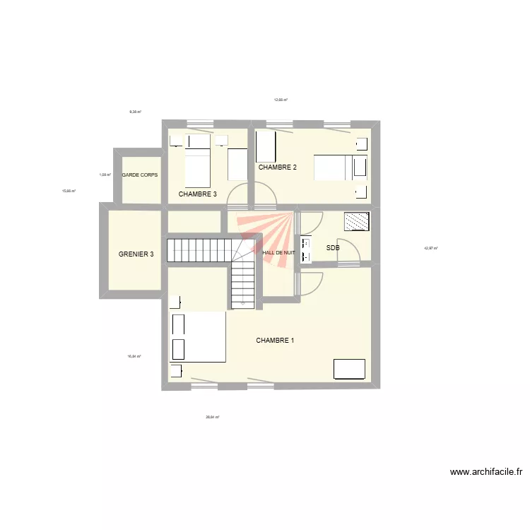 PLAN MARTI ETAGE. Plan de 5 et 67 m² PLAN MARTI ETAGE. Plan de 5 et 67 m²