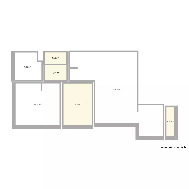 Bat C1 - Lot 67. Plan de 7 et 55 m² Bat C1 - Lot 67. Plan de 7 et 55 m²