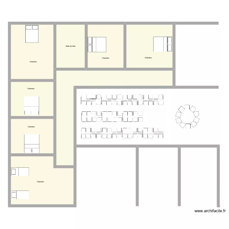 plan salle mariage. Plan de 8  et 185 m²