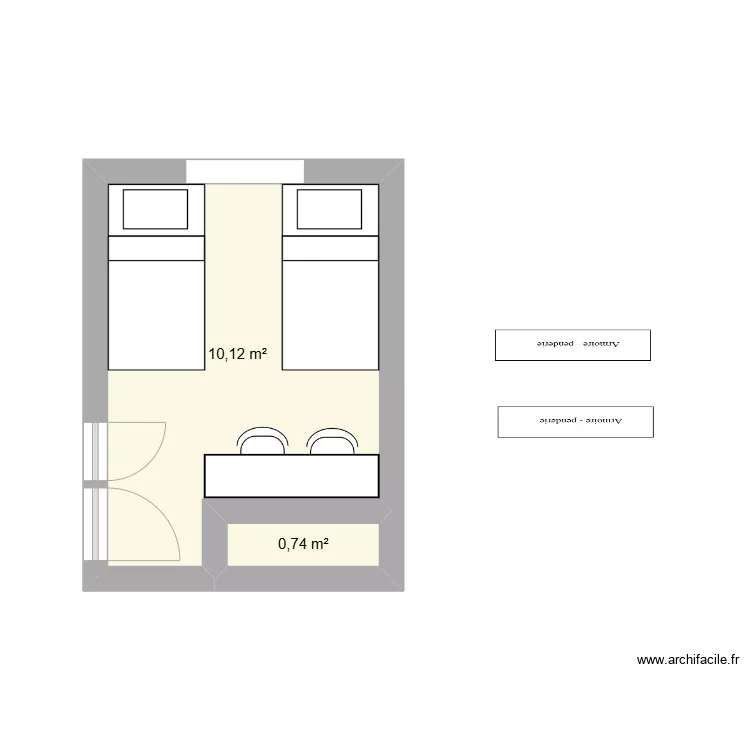 chambre filles. Plan de 