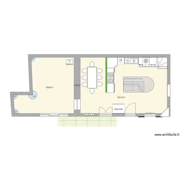 CUISINE - SAM - SALON am&eacute;nagement 1. Plan de 3  et 55 m²