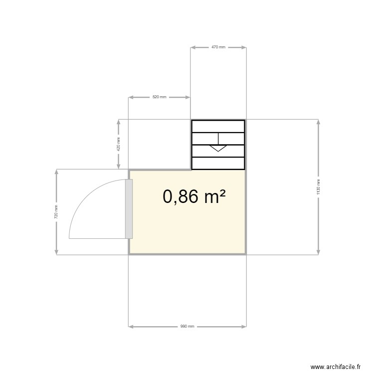 debarras sous escalier. Plan de 0 pièce et 0 m2