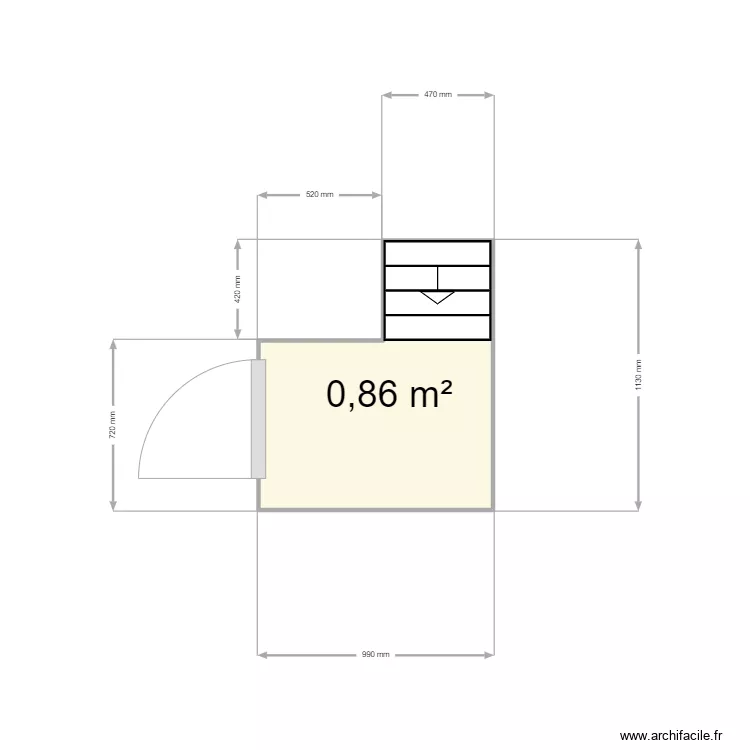 debarras sous escalier. Plan de 