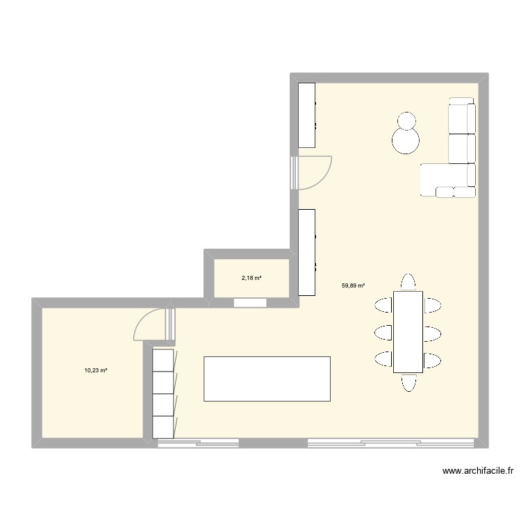 Plan 1 - Grande cuisine. Plan de 0 pièce et 0 m2