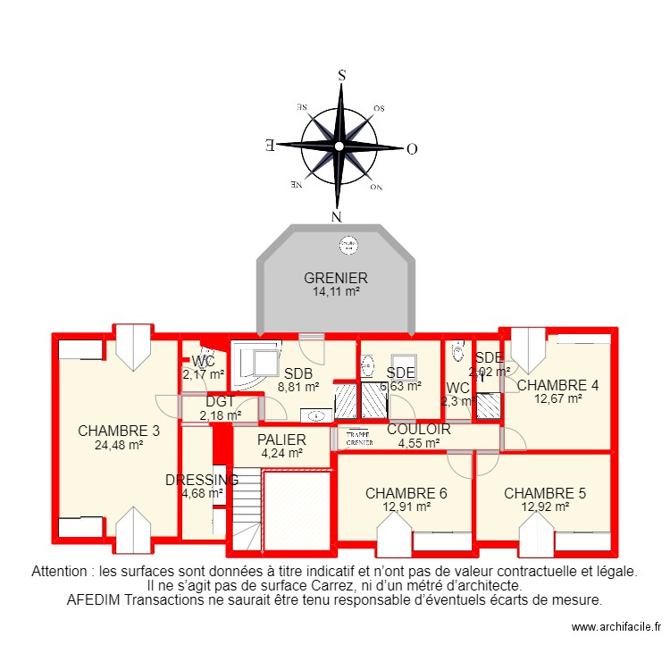 BI 18074 - . Plan de 35 pièces et 424 m2