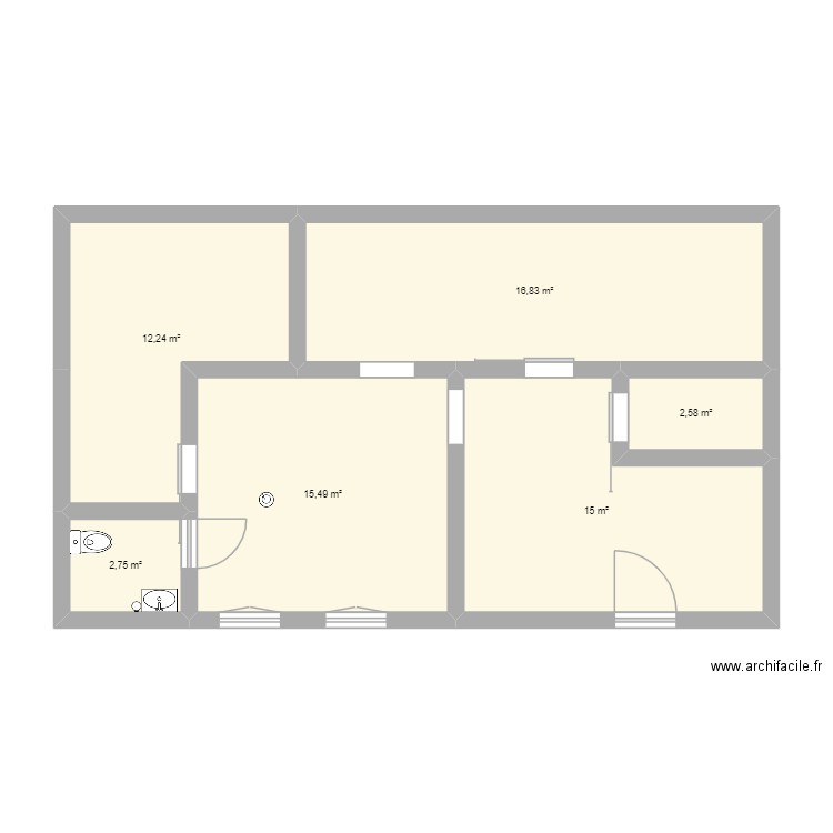 plan salo dossier. Plan de 6 pièces et 65 m2
