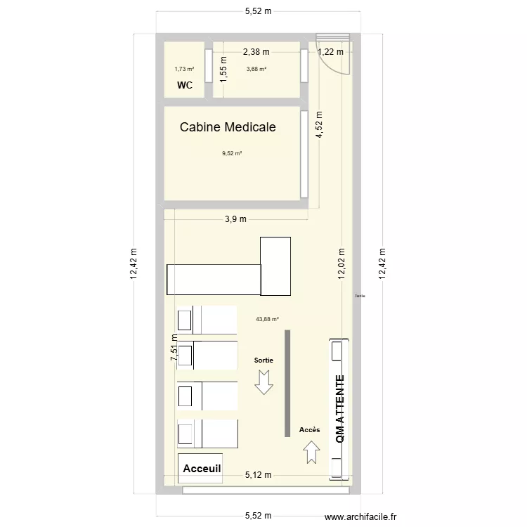Rive Gauche cellule Bagel collecte 04 et 28/07/2026. Plan de 4  et 59 m²