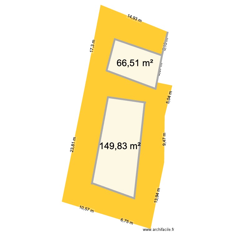 ST JACQUES. Plan de 2 pièces et 216 m2