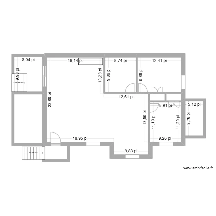 duplex. Plan de 7  et 97 m²