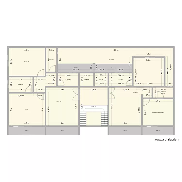 ImmeubleSotuba_Etage1. Plan de 14 Pièces et 184 m² ImmeubleSotuba_Etage1. Plan de 14 Pièces et 184 m²