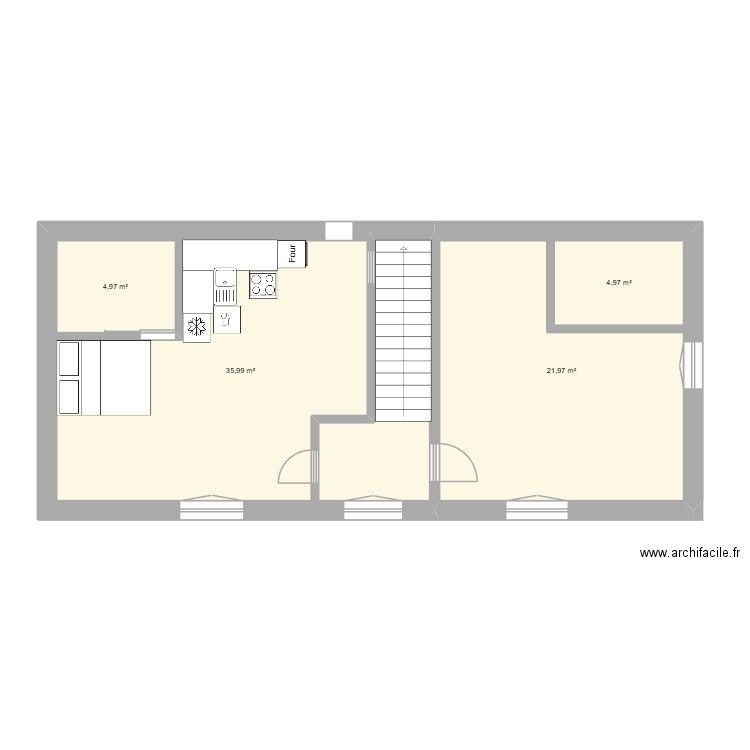 rez de chaussée appartement 1. Plan de 4 pièces et 81 m2