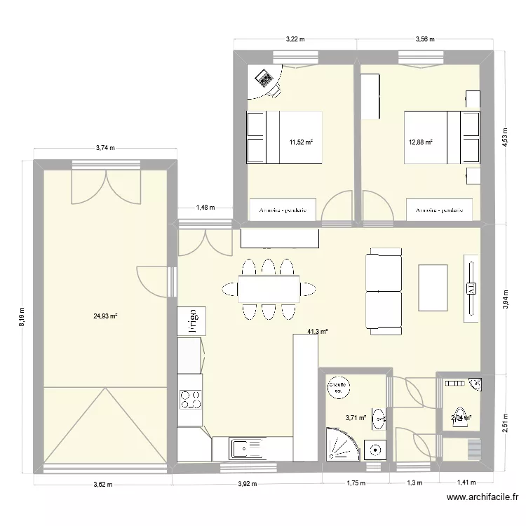 cuisine2. Plan de 6 et 96 m² cuisine2. Plan de 6 et 96 m²