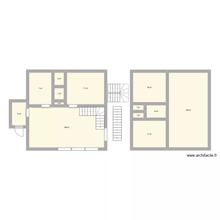 222. Plan de 13  et 97 m²