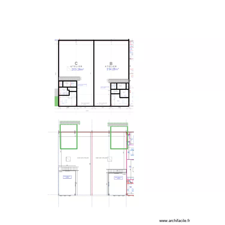 43409 - croquis RDC et mezzanine. Plan de 